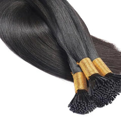 Straight I Tip Hair Extensions Natural Color Brazilian Human Hair Extensions 100% Real Hair For Woman Capsule Keratin 26 Inches