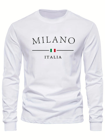Men's 3D Printed Long Sleeve T-Shirt Casual Fashion Crew Neck T-Shirt Sports Top Daily Comfort Light Breathable Quick Dry