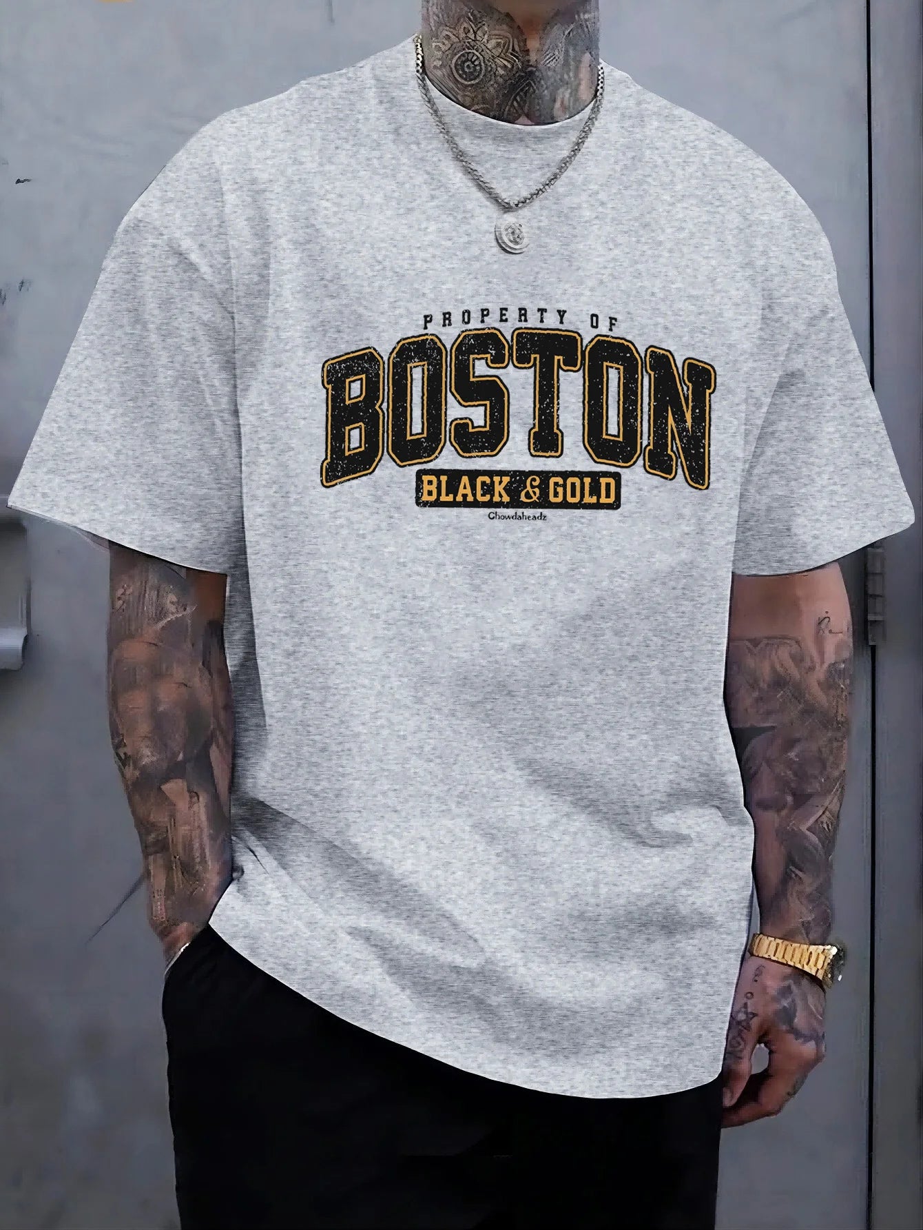 Men's summer 100 cotton fashionable casual loose plus size BOSTON pattern printed sports round neck short sleeved T-shirt top
