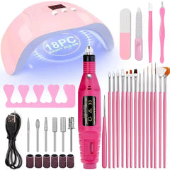 LINMANDA Professional USB Electric Nail Drill Polish File Kit with UV LED Nail Lamp Gel Manicure Dryer