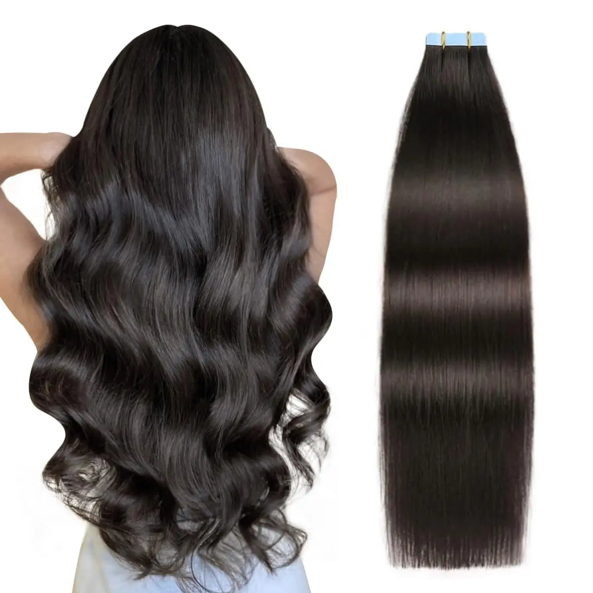 Tape in Hair Extensions Human Hair Seamless Tape in Hair Extensions Invisible Tape ins Virgin Remy Human Hair 50g/pack