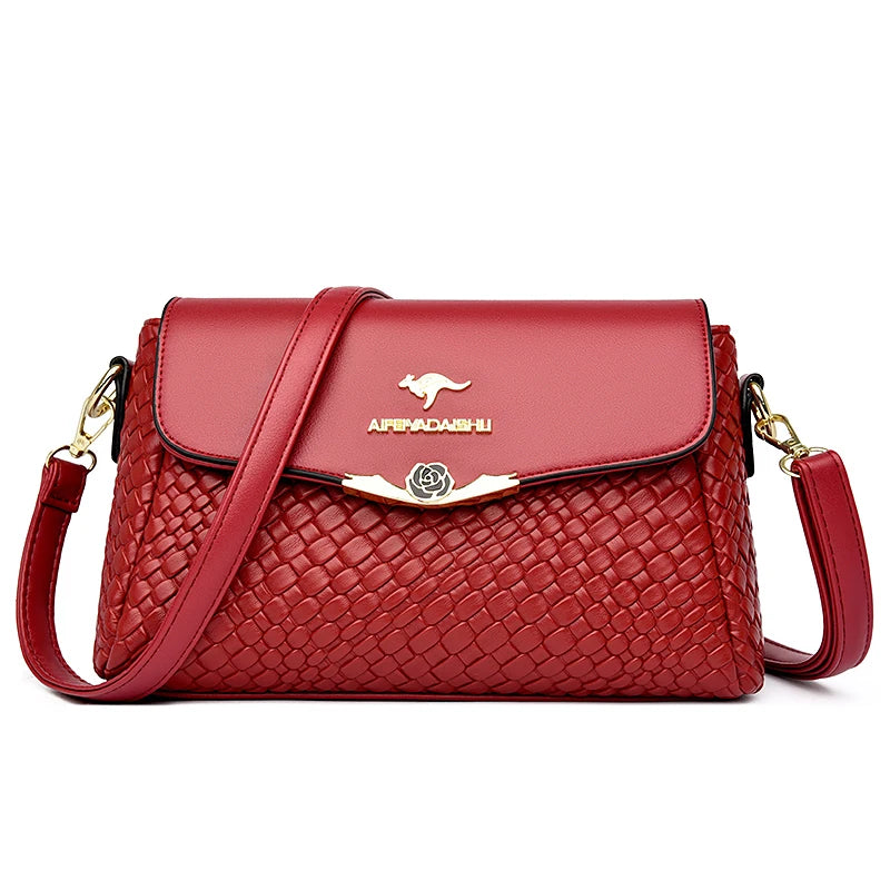 Luxury Handbag Women Bags Designer Pu Leather Knitting