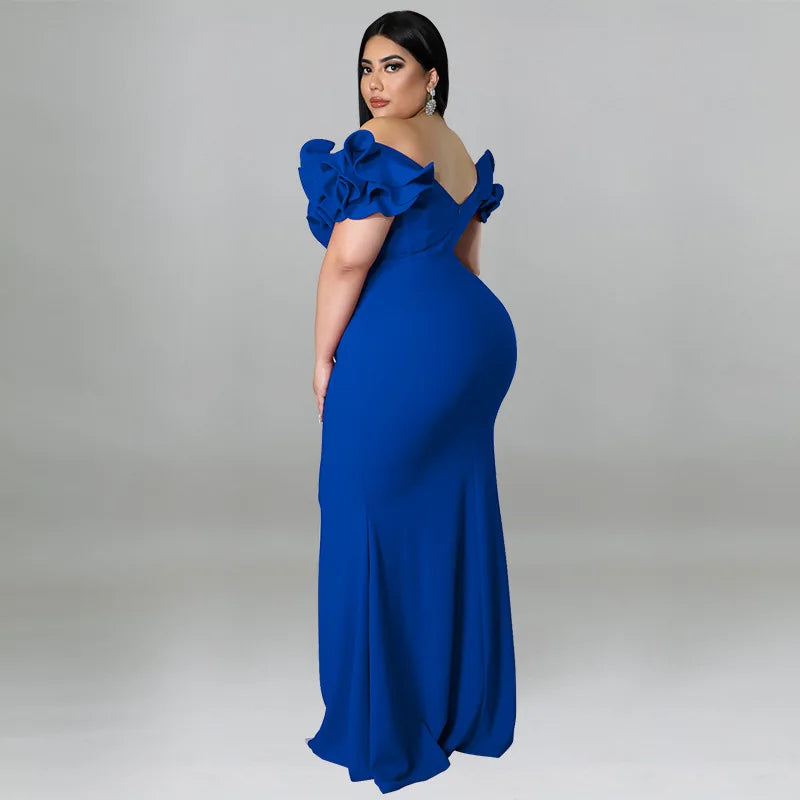 Ruffle Sleeve Elegant Guest Dresses For Women Wedding Party Dresse