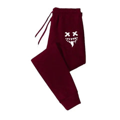 Men Casual Pants for Daily Wear with Jogging Pants Autumn Winter Men's Sweatpants Monste Smile Printed Lace-up Sweatpants