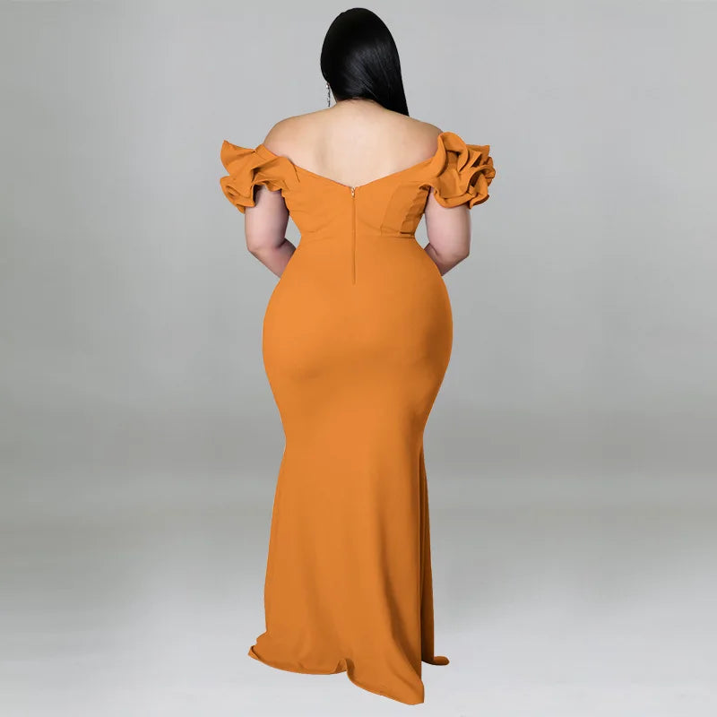 Ruffle Sleeve Elegant Guest Dresses For Women Wedding Party Dresse