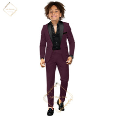 Children's dress suit, 2~16 years old boy wedding party dinner birthday tuxedo, elegant black shawl collar design concept