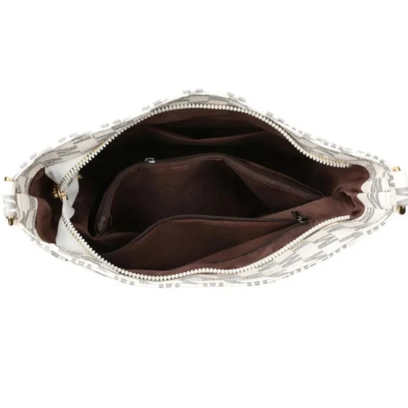 Stylish Letter Printed Crossbody Bag, Perfect Women's Synthetic Leather Shoulder Bag with Zipper Closure for Casual & Outings