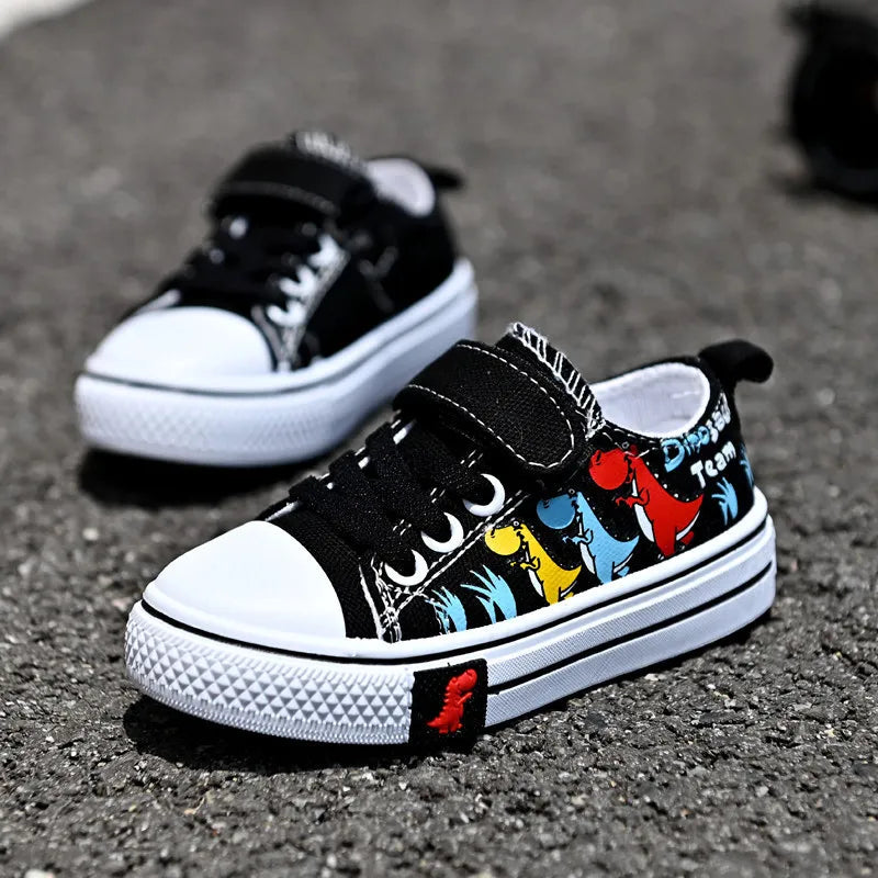 Children cartoon canvas shoes boy and girl
