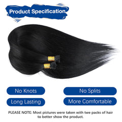 Kinky Straight I Tip Hair Extensions Brazilian Hair Pre Bonded Keratin Stick In Straight I Tip Hair Extensions 50 Strands/Pack