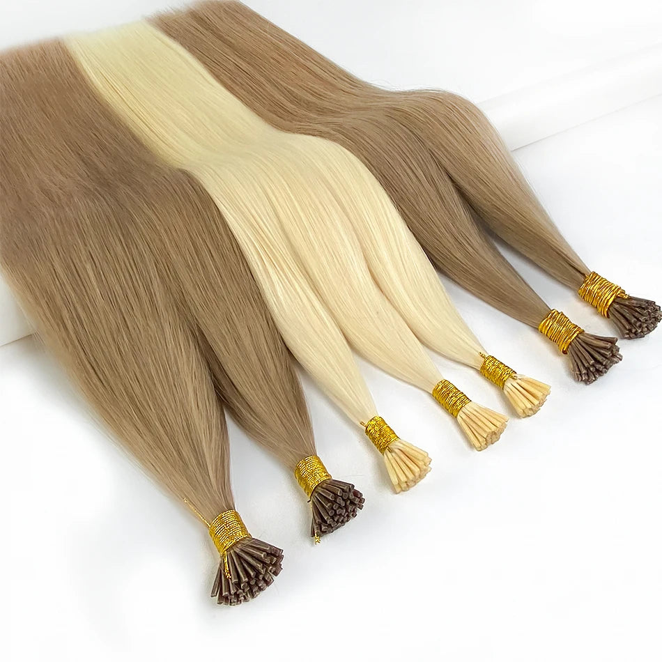 Straight ITIP Human Hair Extension 100% Real Human Hair Extensions 0.9g/pc 10 50 100 Strands Capsule Keratin Human Fusion Hair