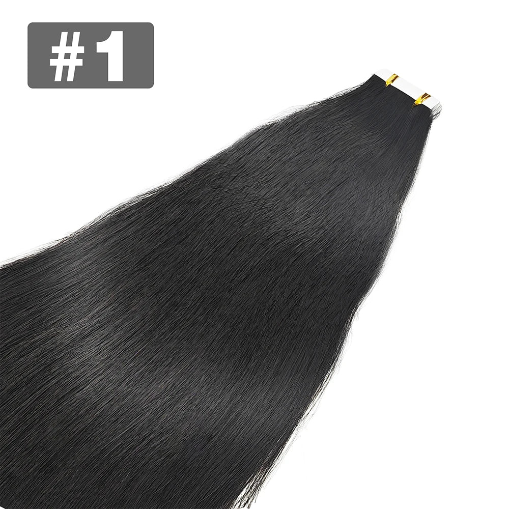 Tape in Hair Extensions Natural Human Hair Brazilian Origina Hair 100% Real Human Hair Extensions 20 Pcs Straight for Women