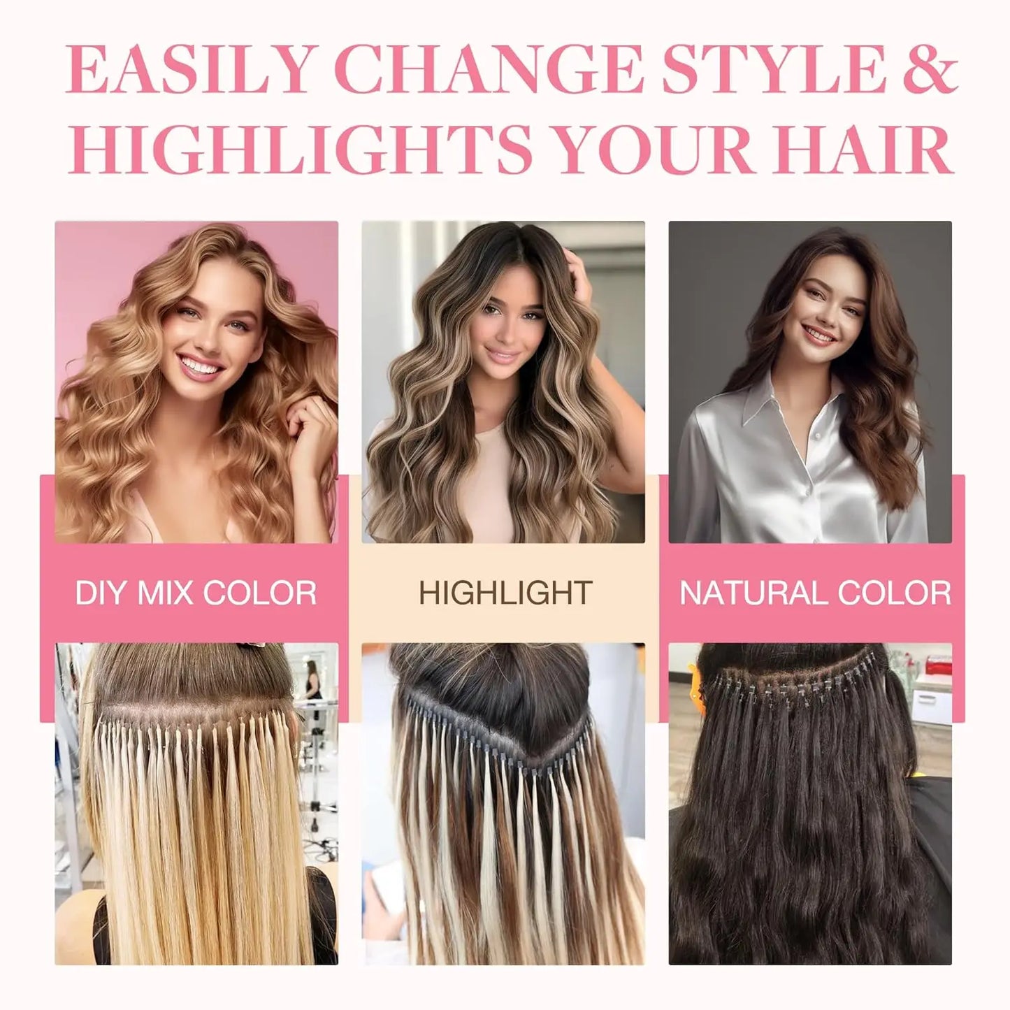 I Tip Hair Extensions Real Human Hair 50 Strands Jet Black Straight Pre-Bonded I Tip Hair Extensions Add Hair Length&Volume 50g