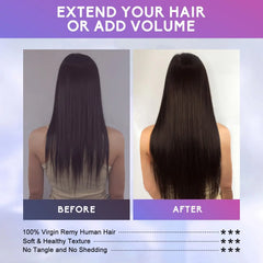 VEDES K Tip Hair Extensions Human Hair Keratin Pre Bonded Hot Fusion Nail Tip Balayage Natural Silky Straight Extensions 50G