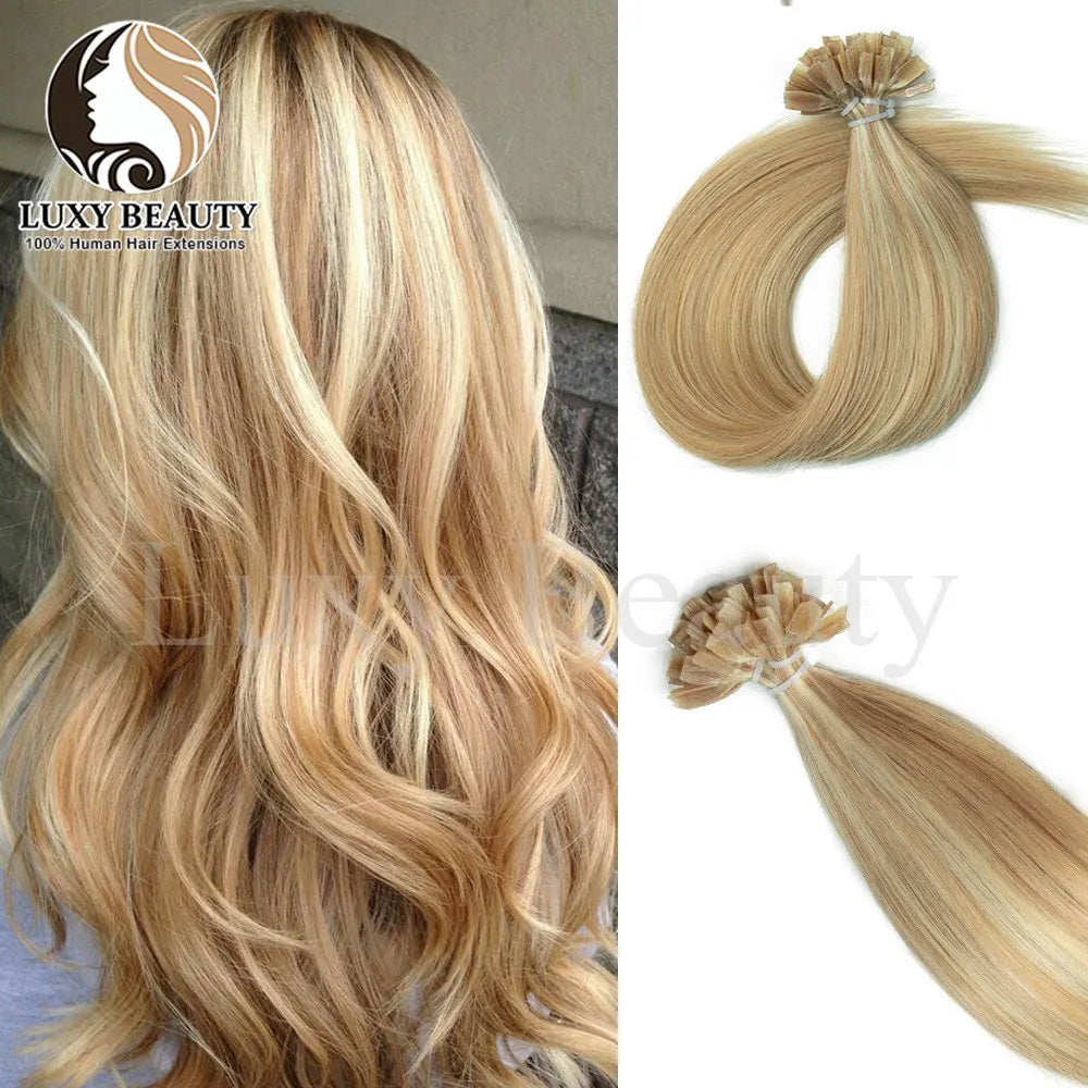 K Tip Hair Extensions Human Hair Keratin Tip Hot Fusion Hair Extensions Black Blonde Brown K Tip Human Hair Extensions 50pcs