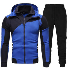Men's Autumn Winter 2-Piece Tracksuit Zipper Hoodie And Pants Casual Sportswear Jogger Running Suit Fitness Sweatshirt