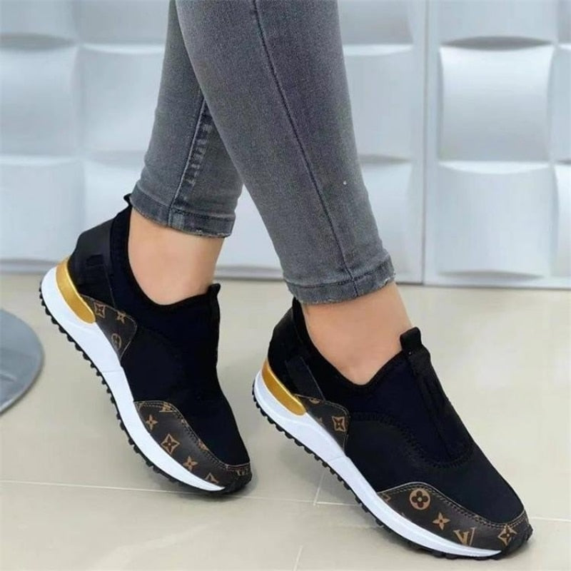 Speedy 2023Women Pattern Canvas Sneakers Women Casual Shoes Women Sneakers Shoes Flat Lace-Up