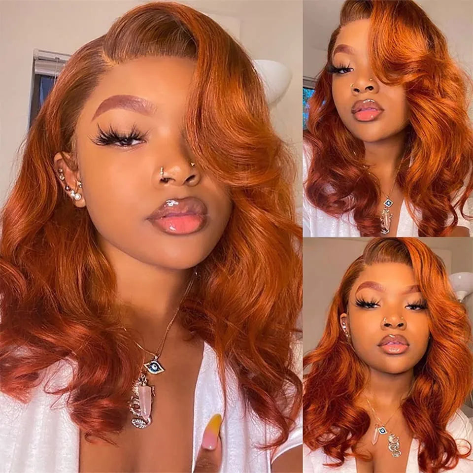 Ginger Orange BOB Wig Human Hair 350 Bod4Lace Human Hair Wig