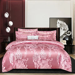 New 3pcs Duvet Cover and Pillow case Set No Filling European Light Luxury Jacquard Woven Polyanthous Type Family bedroom Bedding