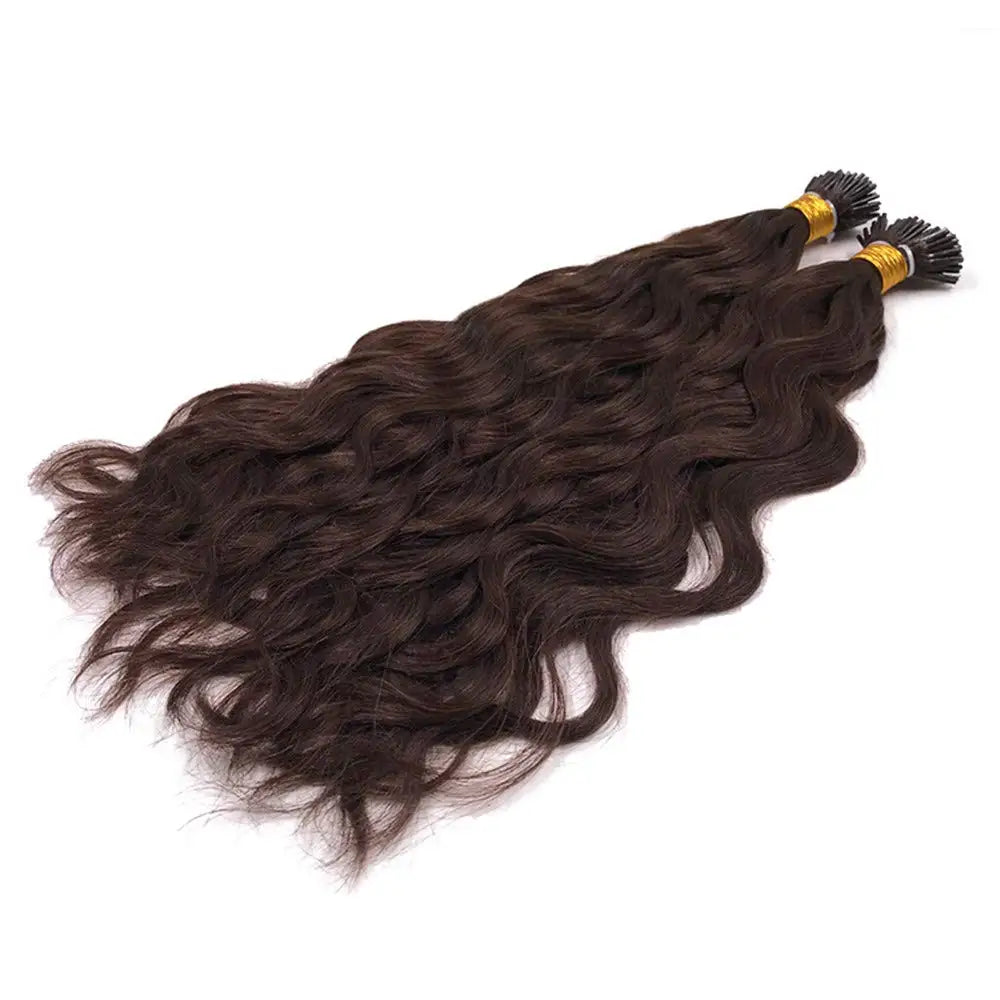 Natural Wave I Tip Human Hair Extension Brazilian Remy Hair Microlink Pre Bonded Stick I Tip Hair #2 #4 #1B 100g 100strands