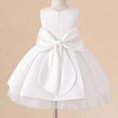 Luxury Baby Girls Party Dress Beading White Princess Dress For Kids Birthday Elegant Wedding Bridesmaid Pageant Baptism Vestidos