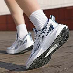 Men Running Shoes Marathon Sneakers Carbon Board Air Cushion Breathable Lightweight Men's Comfortable Athletic Nonskid Sports