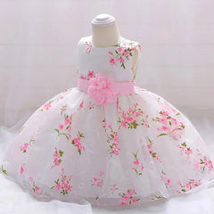 Baby Girls Party Dresses For 1st Birthday Wedding Dress Newborn Elegant Flower Girl Princess Dress Sleeveless Children Dresses