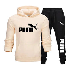 New Fashionable Fitness Jogging Casual Sportswear, Men's Hooded Sweatshirt Autumn and Winter Long Pants Two-piece Set