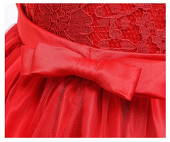 3-12 Years Summer Cute GIrls Dress Big Bow Lace Mesh Party Princess Dress For Girls Children