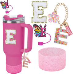 Accessories for Stanley Cup 40oz 30oz Letter Charms for Handle Silicone Boot,Straw Cover Topper & Sticker Charms
