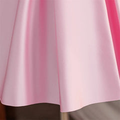 Girls Pink Puff Sleeve Knee Length Dress Kids Dresses for Girls Summer Children Girls Birthday Party Dress 8-12 Years ASQ03