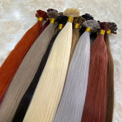 K Tip Hair Extensions Keratin Human Hair Hot Fusion Hair Extension Italy Keratin Glue Machine Remy 12-24inch 30 50G/pack