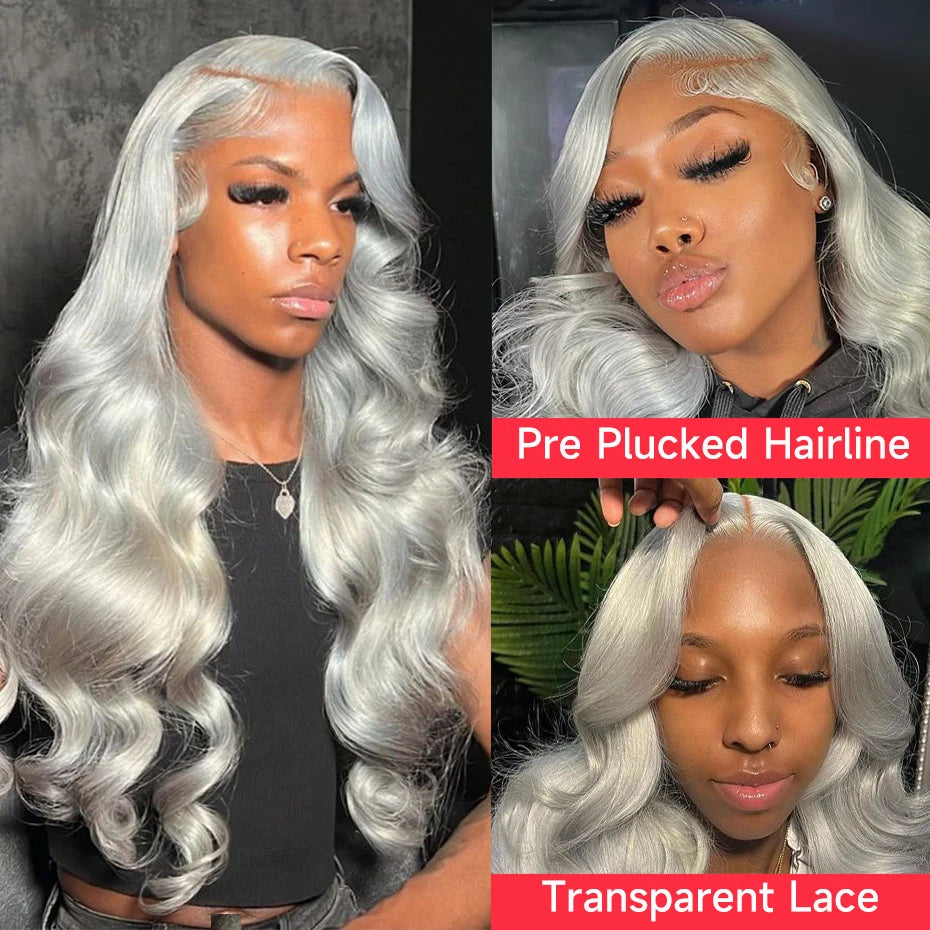 13x6 Teal Ocean Blue Lace Front Wig Human Hair Body Wave 613 Blonde hair