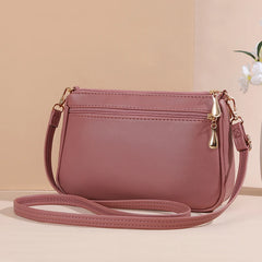 PU Leather Crossbody Bags Zipper New Fashion Shoulder Bag for Women Large Capacity Embroidery Thread Small Purse