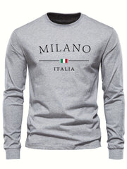 Men's 3D Printed Long Sleeve T-Shirt Casual Fashion Crew Neck T-Shirt Sports Top Daily Comfort Light Breathable Quick Dry