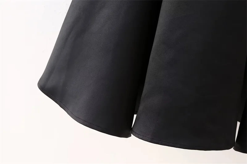 Black Backless Mini Skirt For Women Off The Shoulder Hollowed Out Fashion Sleeveless Party Dress Sexy A-line Tie Bow Club 2024