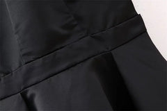 Black Backless Mini Skirt For Women Off The Shoulder Hollowed Out Fashion Sleeveless Party Dress Sexy A-line Tie Bow Club 2024