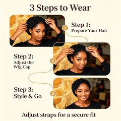 Twist Dreadlock 13×4 Lace Front Wigs Human Hair Afro Short Curly Wigs for Women 200% Density Bazilian Hair