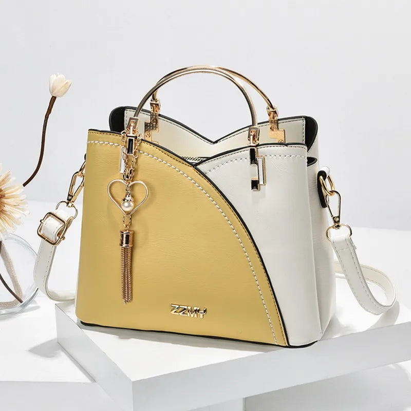 Women Single Shoulder Bag Colored Combination Handbag Fashion