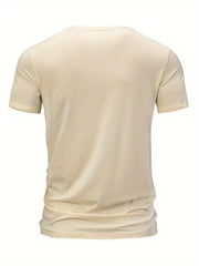 Summer men's 100% pure cotton casual loose freedom letter printed sports comfortable round neck short sleeved T-shirt top