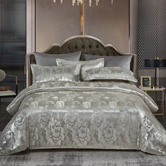 High End Jacquard Bedding Luxury European Wedding Bedding Sets American Satin Double Duvet Cover