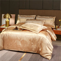 3pcs Duvet Cover and Pillow case Set No Filling,European Light Luxury Type Skin-Friendly Soft Fabric
