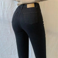 High Waist plus Size Denim Jeans Women's Tight Fit Butt Enhancing Pencil Pants New Arrival Light Blue Casual Long Trousers