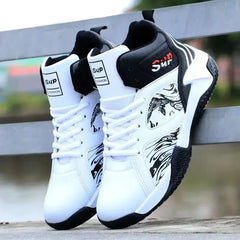 New Anti-Slip Men's High Top Men's Basketball Shoes Luxury Comfortable Running Shoes Fashionable Versatile Casual