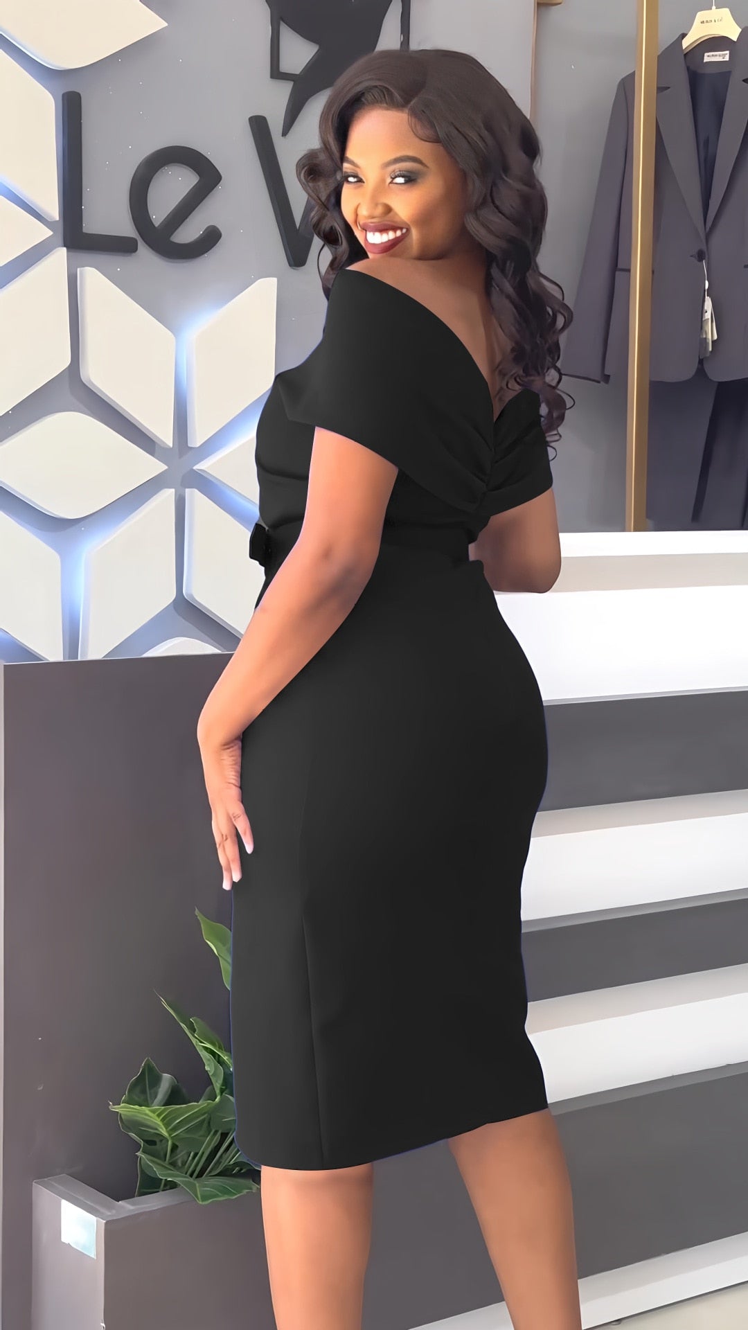 Summer Midi Dress for Women 2023 Off Shoulder Package Hip Slit Gown Slim  Wear Formal Occasion Elegant Party Robe with Belt