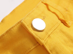 Shorts Men Hole Jeans Streetwear Mid Waist Washed Distressed Pockets Knee Length Vintage Ripped Denims s