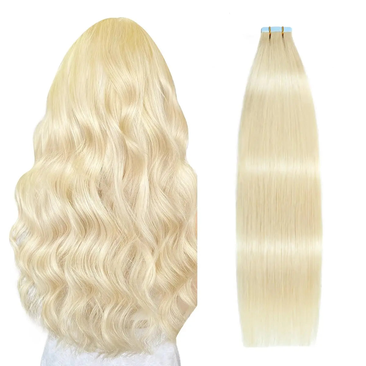 Tape in Hair Extensions Human Hair Seamless Tape in Hair Extensions Invisible Tape ins Virgin Remy Human Hair 50g/pack