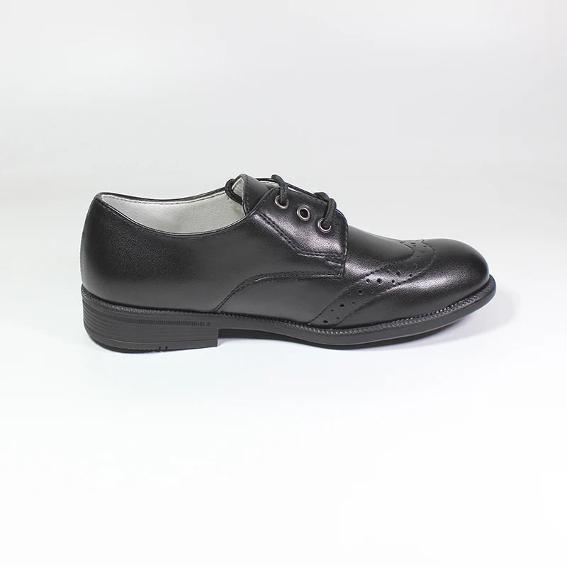 Children Kids Leather Flats Toddler Little Big Boys Lace Up Classic Style Fashion Leather Dark Black Plaid Wedding Stage Shoes