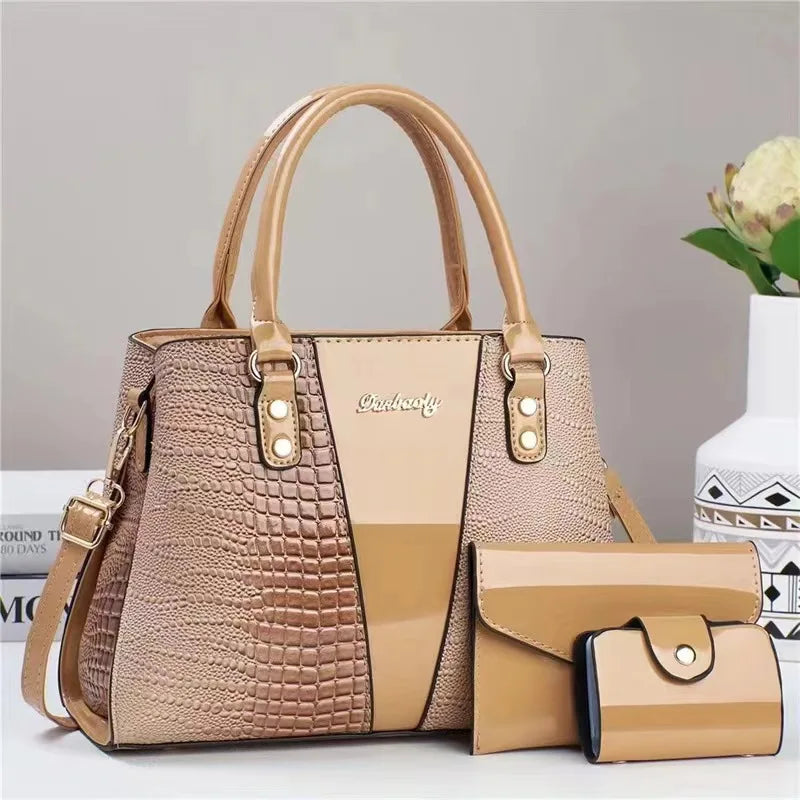 2024 Large Capacity Crocodile Patterned Crossbody Composite Bag High Quality PU Single Shoulder Tote Bags Women Fashion Handbags