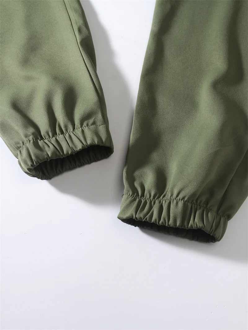 2024 New Cargo Pants Men's Loose Straight sports Clothing Solid color sweatpants Versatile Joggers Woven Casual Male Trousers