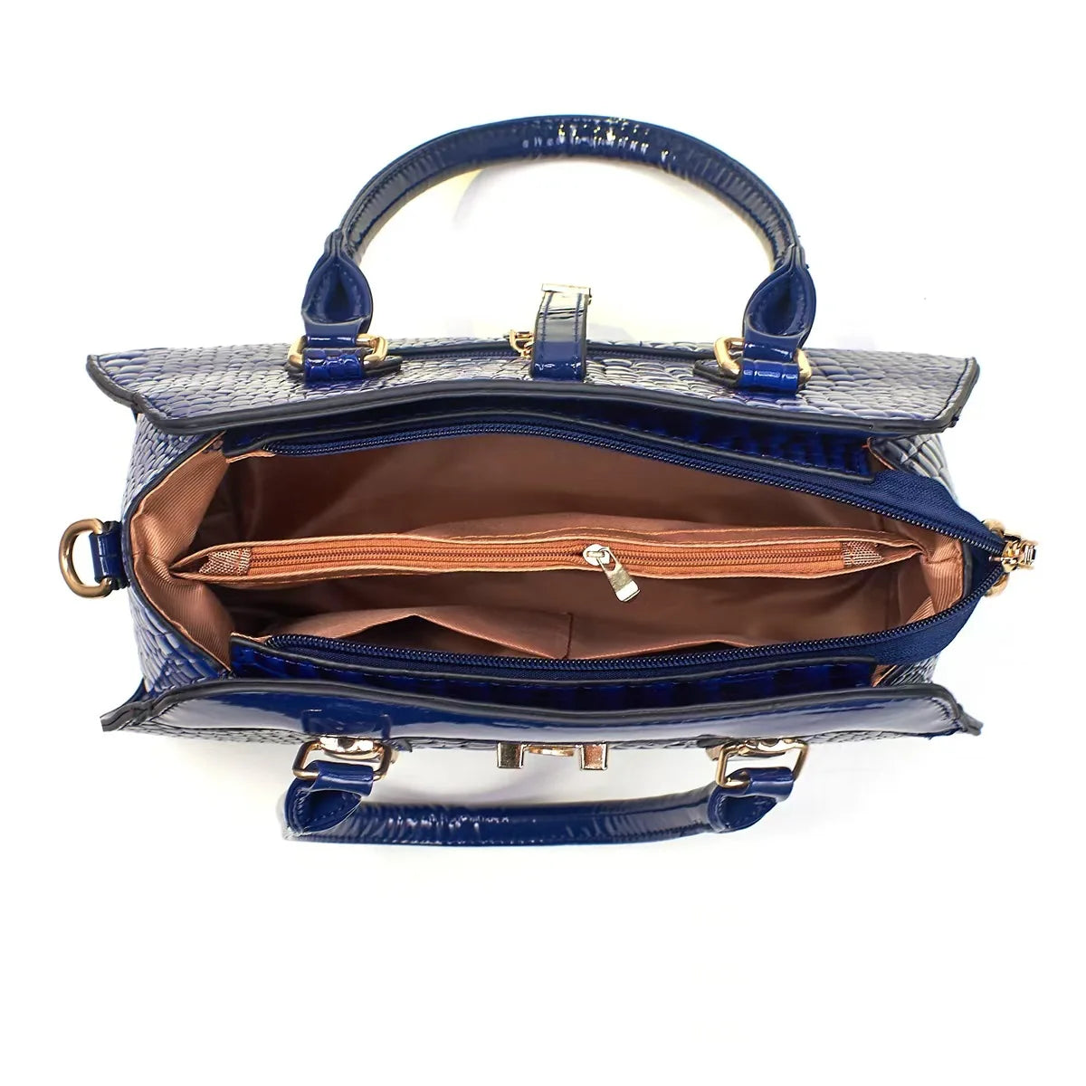 Luxury Brand Crocodile Handbag Women Tote Bag Bright Leather